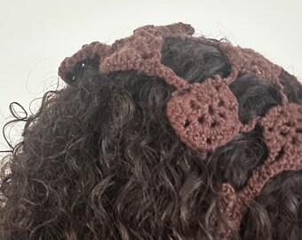 Crochet Bandana Headband Pattern PDF (FR/EN) | Crochet Flower Headband Bandana Pattern | Boho Coquette Hair Accessory