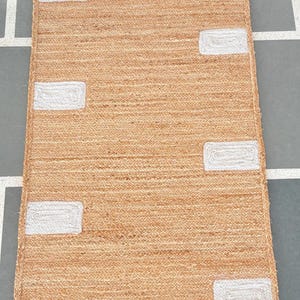 Handmade Jute Rug, Natural Braided Area Rug, Boho Woven Rug, Rectangular Floor Mat, Rustic Home Decor, Farmhouse Rug