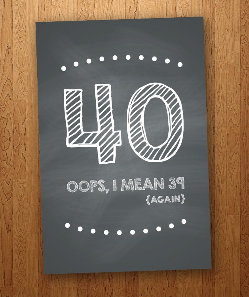FUNNY 40th Birthday Card DIY Instant Download 4x6 - Etsy