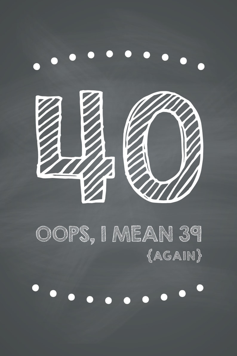 FUNNY 40th Birthday Card DIY Instant Download 4x6 - Etsy