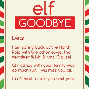 Magic Elf Goodbye Note - Etsy
