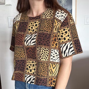 Vintage 90's Notations Animal Print Blouse