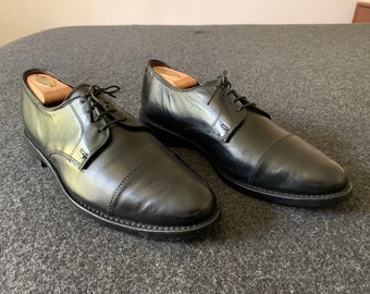 CLASSIC Vintage Allen Edmonds Riverside Black Leather Cap Toe Oxford Dress Shoes Size 9 1/2 D. Made in USA.