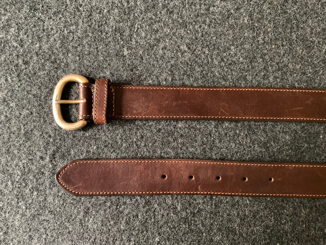 Vintage Eddie Bauer Brown Leather Trad / Ivy League Belt Size M 28 or ...