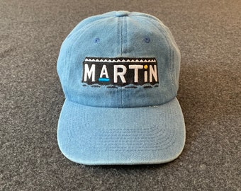 DAMN GINA! Vintage 1990s Martin Lawrence Show Denim Strapback Baseball Hat Adjustable One-Size.