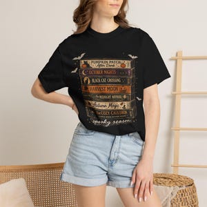 Camiseta con estampado de cintas VHS vintage de Halloween, camiseta gráfica retro de otoño para la temporada de Halloween.