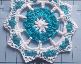 Pattern only: Snowflake Star point Christmas coaster Pattern