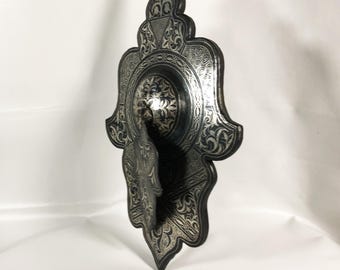Moroccan Damascene Khmissa Wall Decor –  Silver Damascene