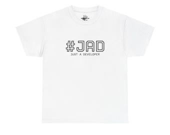 JAD Just A Developer T-Shirt | Programmer Coding Tee, Minimal Tech Design