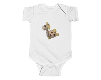 Spotted Giraffe Illustration Infant Bodysuit | Cute Safari Animal Baby Onesie