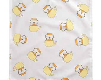 Yellow Teapot Pattern Tablecloth | Kitchen Tea Party Tablecover