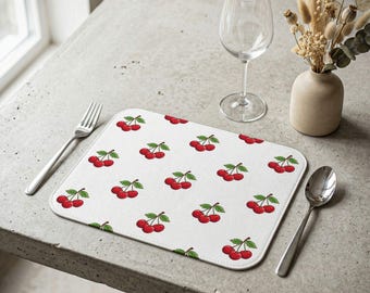 Leather Placemat - Cherries