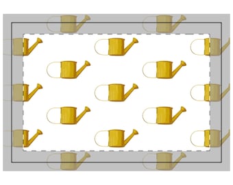 Yellow Watering Can Quilted Placemat | Garden Print Table Mat