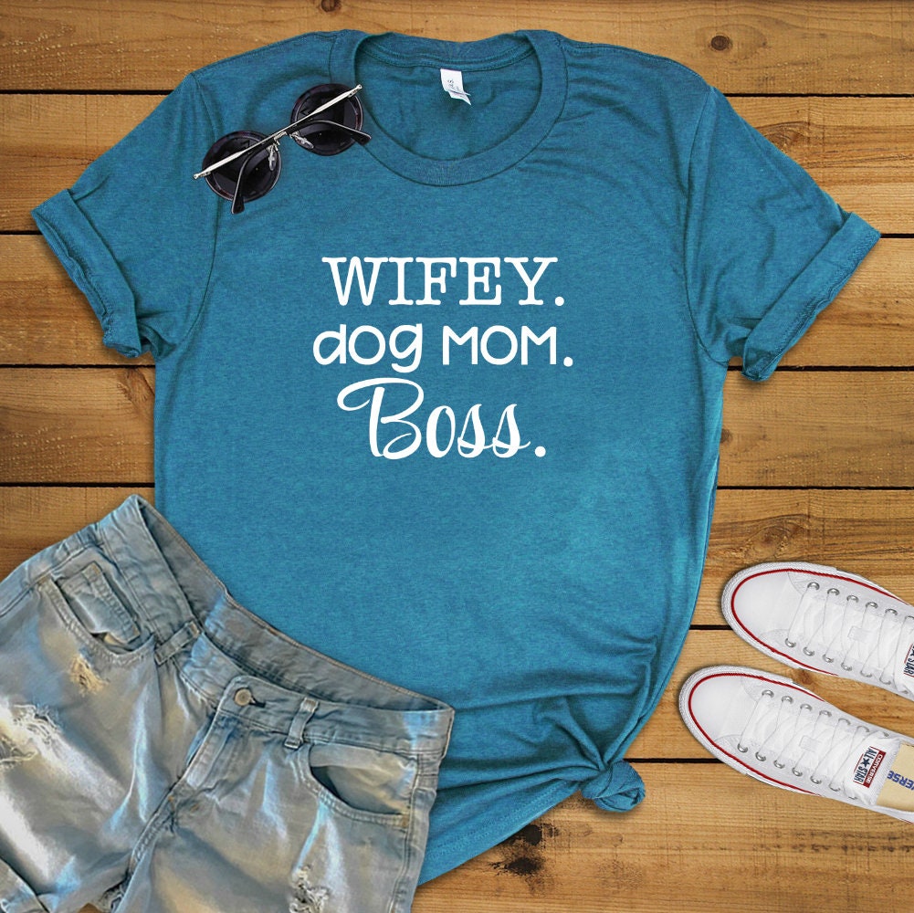 Download Wifey Dog Mom Boss Crewneck T-Shirt for Women | Etsy