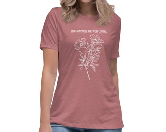 Damen Lässiges T-Shirt, Wildblume, trendy, T-Shirt, Damenbekleidung, Grafikshirt, Größen S-2X