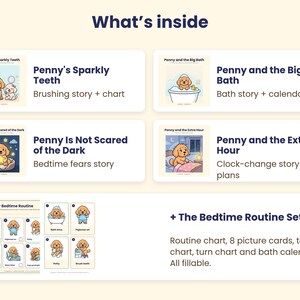K&ouml;nnte beinhalten: Eine Sammlung von Lernmaterialien mit dem Titel What's inside, bestehend aus vier Bilderb&uuml;chern: Penny's Sparkly Teeth, Penny and the Big Bath, Penny Is Not Scared of the Dark und Penny and the Extra Hour, sowie einem Set f&uuml;r die Schlafenszeit.