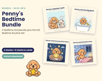 Penny's Bedtime Bundle: 4 Kids Bedtime Storybooks and Bedtime Routine Chart Set (PDF)