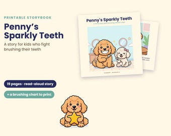 Penny's Sparkly Teeth Storybook, Brushing Chart, Dental Health (PDF)