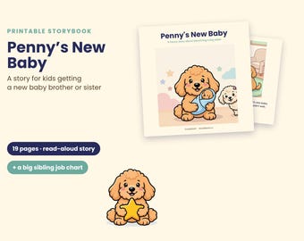 Penny's New Baby Storybook, Big Sibling Gift, Read-Aloud PDF (19 Pages)