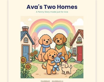 Personalized Two Homes Book, Divorce Book for Kids, Custom Name Printable Storybook, Co-Parenting Gift, Two Houses Social Story PDF
