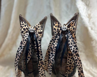 Cheetah Print Boot Bows