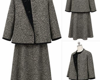 Vintage 1960’s/1970’s McNutt Tweed Handwoven in Downings/ Donegal Ireland womens suit size 8