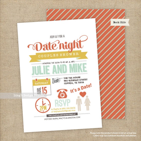 Date Night Themed Bridal Shower Invitations 5