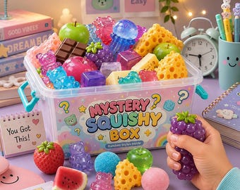 Mystery Squishy Toy Box – Surprise Sensory Fidget, Stress Relief Squeeze Toy (Random Styles)1pc