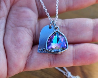 Pendentif strass Toujours - Pour toujours - Pendentif estampillé en métal ardemment collier de 21 pouces