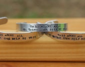Oops - Hamlet - To Thine Own Self Be True - Metal Stamped Shakespeare Quote Cuff Bracelet