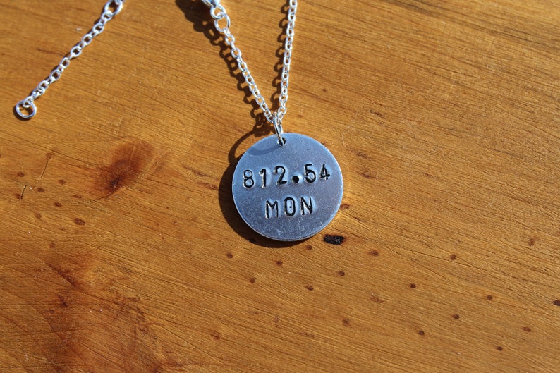 812.54 MON LM Montgomery Dewey Decimel Metal Stamped necklace image 1