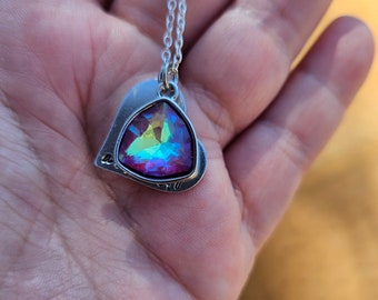 Pendentif avec strass Always - Forever - Pendentif en métal estampé ardemment, collier de 21 pouces