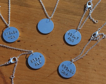 Custom Dewey Decimal System Author Metal Stamped Necklace - Literary Jewelry-  Librarian Gift