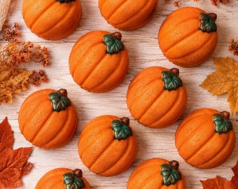 Harvest Glow Pumpkin Bath Bomb, Fall Bath Bomb, Autumn Bath Fizz, Handmade Pumpkin Bath Bomb, Cinnamon Vanilla Caramel Bath