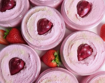 Strawberry Mooncake Whipped Sugar Scrub |Self-care treat for the skin