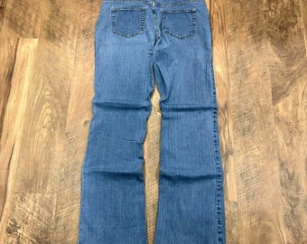 Jeans de estilo vintage de los 90, modelo Emergency Exit, corte bota, acampanados, de mezclilla azul, fabricados en Sudáfrica.