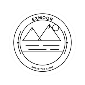 Exmoor-Aufkleber, Nationalpark-Vinylaufkleber, Lakeside-Linienzeichnung, Wandergeschenk, Laptop-Wasserflaschenaufkleber