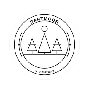 Dartmoor-Aufkleber, Nationalpark-Vinylaufkleber, Wald-Strichzeichnung, Wandergeschenk, Laptop-Wasserflaschenaufkleber