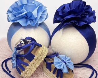 Flower Bows and Mini Platform Sandals Set