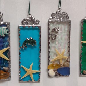 Real Starfish set onto Stained Glass image 2