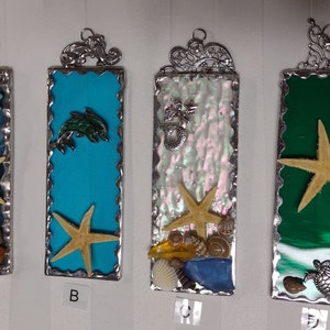 Real Starfish set onto Stained Glass image 1