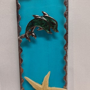 Real Starfish set onto Stained Glass image 3