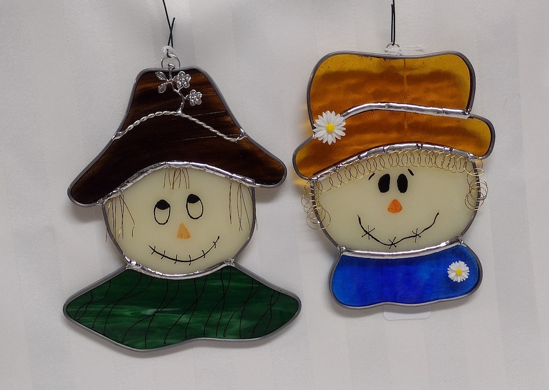 Mr. and Mrs. Scarecrow in Stained Glass Etsy