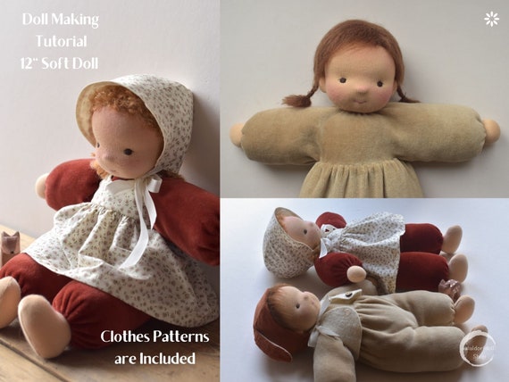 Tutorial per realizzare bambole per bambini da 12 30 cm bambole morbide bambole Firs Etsy Italia