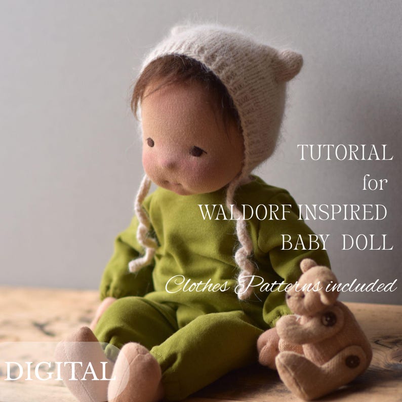 Waldorf Inspired Baby Doll Sewing Tutorial with Clothes Patterns (PDF Download) image 1