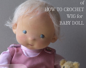 Video Tutorial of Crocheting a Baby Waldorf Doll Wig, using Brushed Mohair Yarn