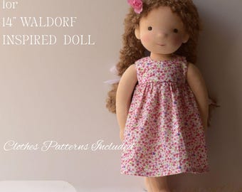 Waldorf Inspired Doll Sewing Tutorial: 14" Doll & Clothes Patterns (PDF Download)