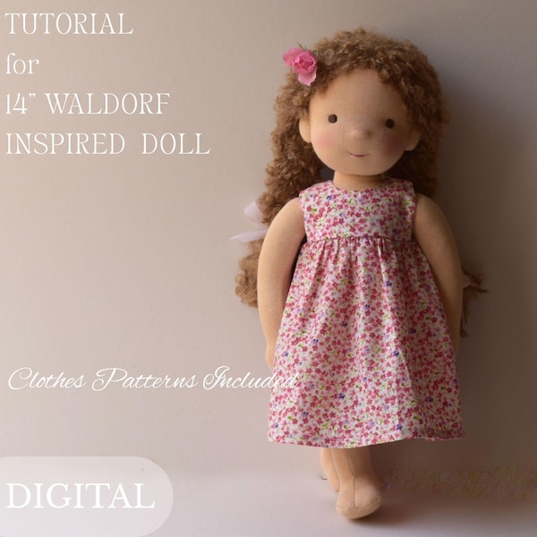 Waldorf-geïnspireerde naai-tutorial voor poppen: 14-inch patronen voor poppen en kleding (pdf-download)
