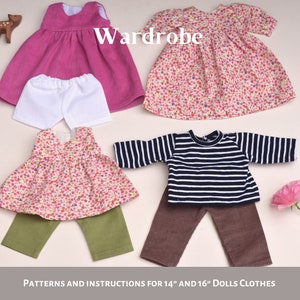WARDROBE patterns and instructions for 14/36cm and 16/41cm Waldorf Doll Clothes image 1
