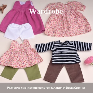 WARDROBE patterns and instructions for 14"/36cm and 16"/41cm Waldorf Doll Clothes